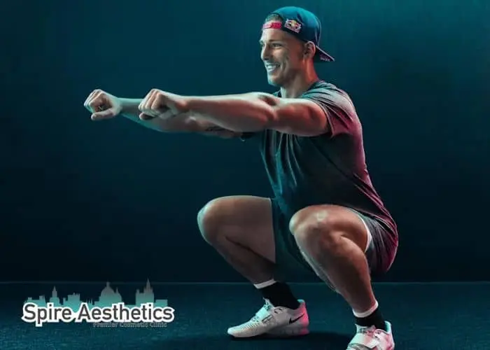 Image of man build leg muscle Dorchester through exercise