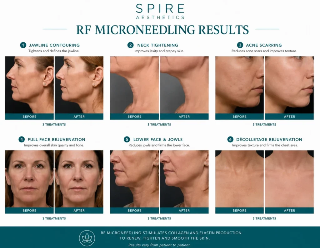 RF Microneedling Skin tightening Dorchester results